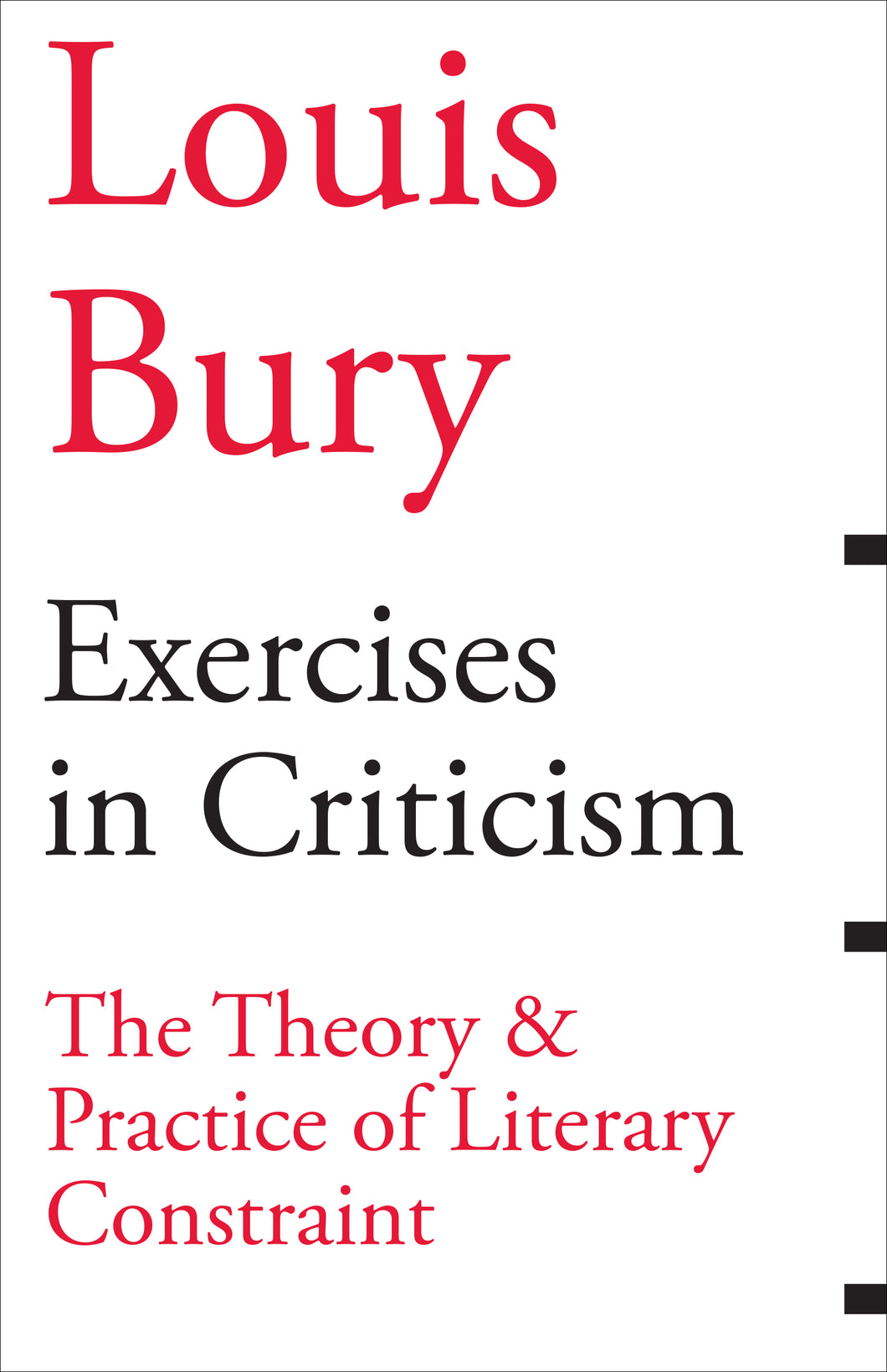 Louis Bury / Excersises in Critisism cover